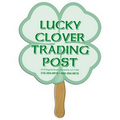 Clover Stock Shape Fan w/ Wooden Stick